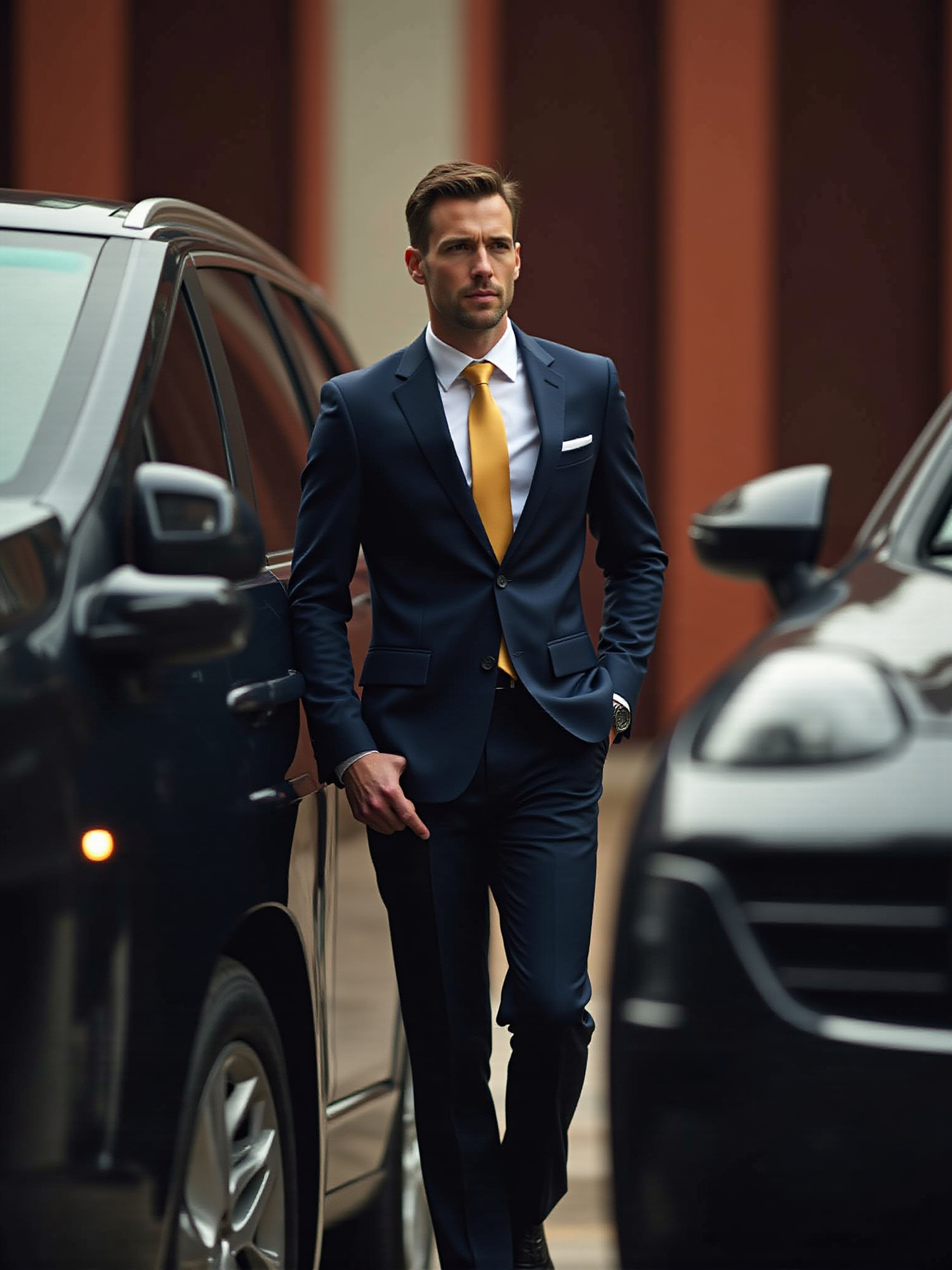 M.E.R.C.Y INT professional chauffeur with luxury vehicle